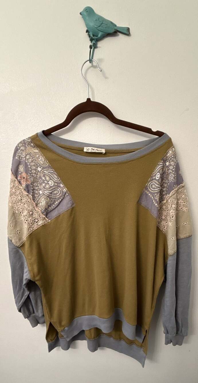 Free People We The Free Feelin It Colorblock Army Combo Tee Boho